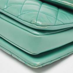 Chanel Aqua Green Quilted Leather Small Trendy CC Flap Bag