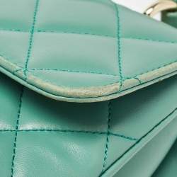 Chanel Aqua Green Quilted Leather Small Trendy CC Flap Bag