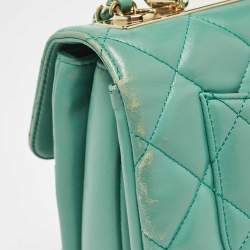 Chanel Aqua Green Quilted Leather Small Trendy CC Flap Bag