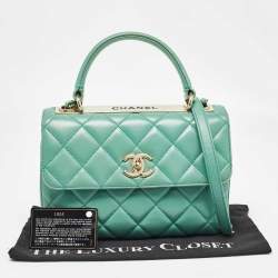 Chanel Aqua Green Quilted Leather Small Trendy CC Flap Bag