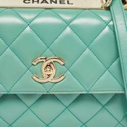 Chanel Aqua Green Quilted Leather Small Trendy CC Flap Bag