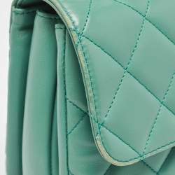 Chanel Aqua Green Quilted Leather Small Trendy CC Flap Bag