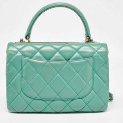 Chanel Aqua Green Quilted Leather Small Trendy CC Flap Bag