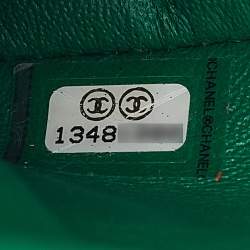Chanel Green Chevron Leather Maxi Classic Single Flap Bag