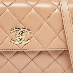 Chanel Beige Quilted Leather Small Trendy CC Top Handle Bag