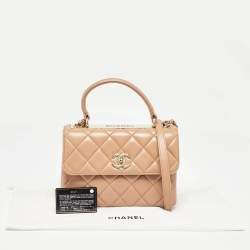 Chanel Beige Quilted Leather Small Trendy CC Top Handle Bag