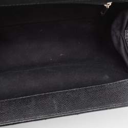 Pre Owned Chanel Black Caviar Leather CC Frame Clutch