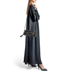 Pre Owned Chanel  Black Leather Chain Signature Bowler Bag