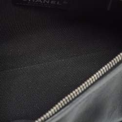 Pre Owned Chanel  Black Leather Chain Signature Bowler Bag