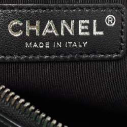 Pre Owned Chanel  Black Leather Chain Signature Bowler Bag