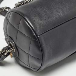 Pre Owned Chanel  Black Leather Chain Signature Bowler Bag