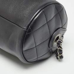 Pre Owned Chanel  Black Leather Chain Signature Bowler Bag