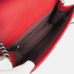 Chanel Red Quilted Goatskin Medium CC University Flap Bag 