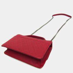 Chanel Red Quilted Goatskin Medium CC University Flap Bag 