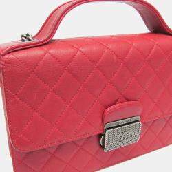 Chanel Red Quilted Goatskin Medium CC University Flap Bag 