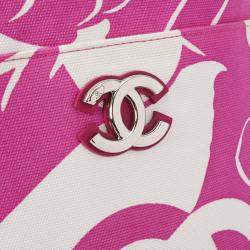Chanel Pink/White Canvas Coco Beach Backpack