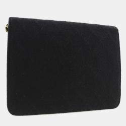 Chanel Black Fabric Flap Bag Shoulder Bag