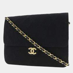 Chanel Black Fabric Flap Bag Shoulder Bag