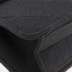 Chanel Black Fabric Flap Bag Shoulder Bag