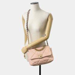 Chanel Pink Quilted Leather 19 Flap Bag