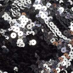 Pre Owned Chanel Black/Silver Sequins Flap Bag