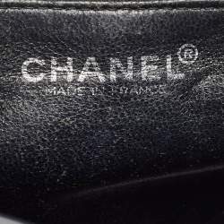 Pre Owned Chanel Black Quilted Caviar Leather Medallion Tote