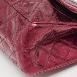 Chanel Metallic Burgundy Quilted Aged Leather Classic 226 Reissue 2.55 Flap Bag