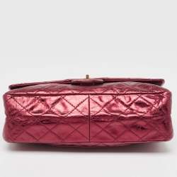 Chanel Metallic Burgundy Quilted Aged Leather Classic 226 Reissue 2.55 Flap Bag