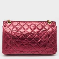 Chanel Metallic Burgundy Quilted Aged Leather Classic 226 Reissue 2.55 Flap Bag