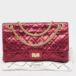 Chanel Metallic Burgundy Quilted Aged Leather Classic 226 Reissue 2.55 Flap Bag