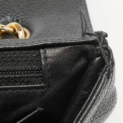 Pre Owned Chanel Black Quilted Caviar Leather Maxi Classic Single Flap Bag
