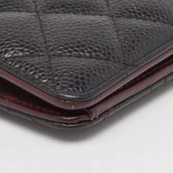 Chanel Black Quilted Caviar Leather L Yen Continental Wallet