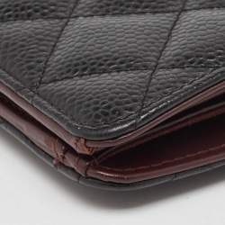 Chanel Black Quilted Caviar Leather L Yen Continental Wallet