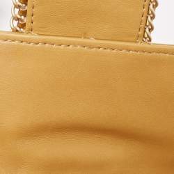 Pre Owned Chanel Gold Quilted Patent Leather Medium Madison Flap Bag