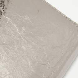 Chanel Silver Leather CC Bow Zip Around Wallet Organizer