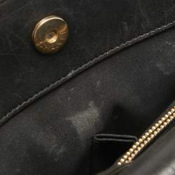 Pre Owned Chanel Black/Gold Reversed Chevron Leather Shopper Tote