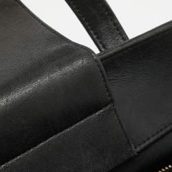 Pre Owned Chanel Black/Gold Reversed Chevron Leather Shopper Tote