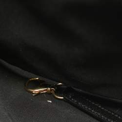 Pre Owned Chanel Black/Gold Reversed Chevron Leather Shopper Tote