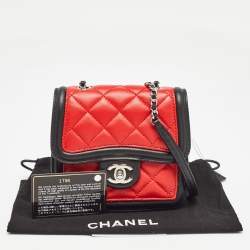 Pre Owned Chanel Tricolor Quilted Leather Mini Graphic Flap Bag