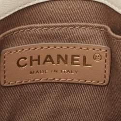 Pre Owned Chanel Cream Quilted Leather Casual Trip Messenger Bag