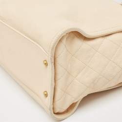 Pre Owned Chanel Beige Caviar Leather Reissue Large Shopper Tote