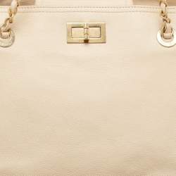 Pre Owned Chanel Beige Caviar Leather Reissue Large Shopper Tote