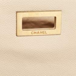 Pre Owned Chanel Beige Caviar Leather Reissue Large Shopper Tote