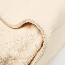 Pre Owned Chanel Beige Caviar Leather Reissue Large Shopper Tote