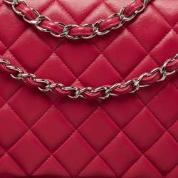 Chanel Red Quilted Leather Maxi Classic Single Flap Bag