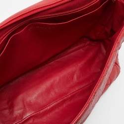 Pre Owned Chanel Red Quilted Leather Maxi Classic Single Flap Bag