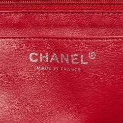 Pre Owned Chanel Red Quilted Leather Maxi Classic Single Flap Bag