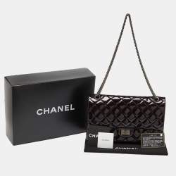 Chanel Prune Quilted Patent Leather Classic 2.55 Reissue 226 Double Flap Bag