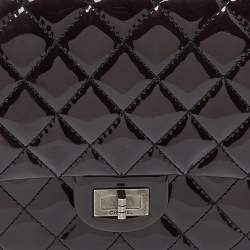 Chanel Prune Quilted Patent Leather Classic 2.55 Reissue 226 Double Flap Bag