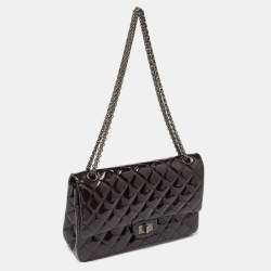 Chanel Prune Quilted Patent Leather Classic 2.55 Reissue 226 Double Flap Bag
